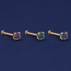Alexandrite Flatback Piercing
