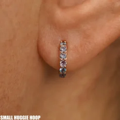 Alexandrite Huggie Hoop