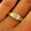 Asscher Moissanite Signet Ring