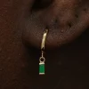 Baguette Emerald Dangle Hoop
