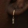 Baguette Salt and Pepper Diamond Dangle Hoop