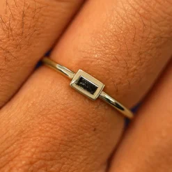 Baguette Salt and Pepper Diamond Ring