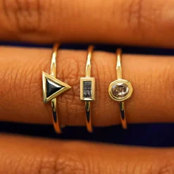 Baguette Salt and Pepper Diamond Ring