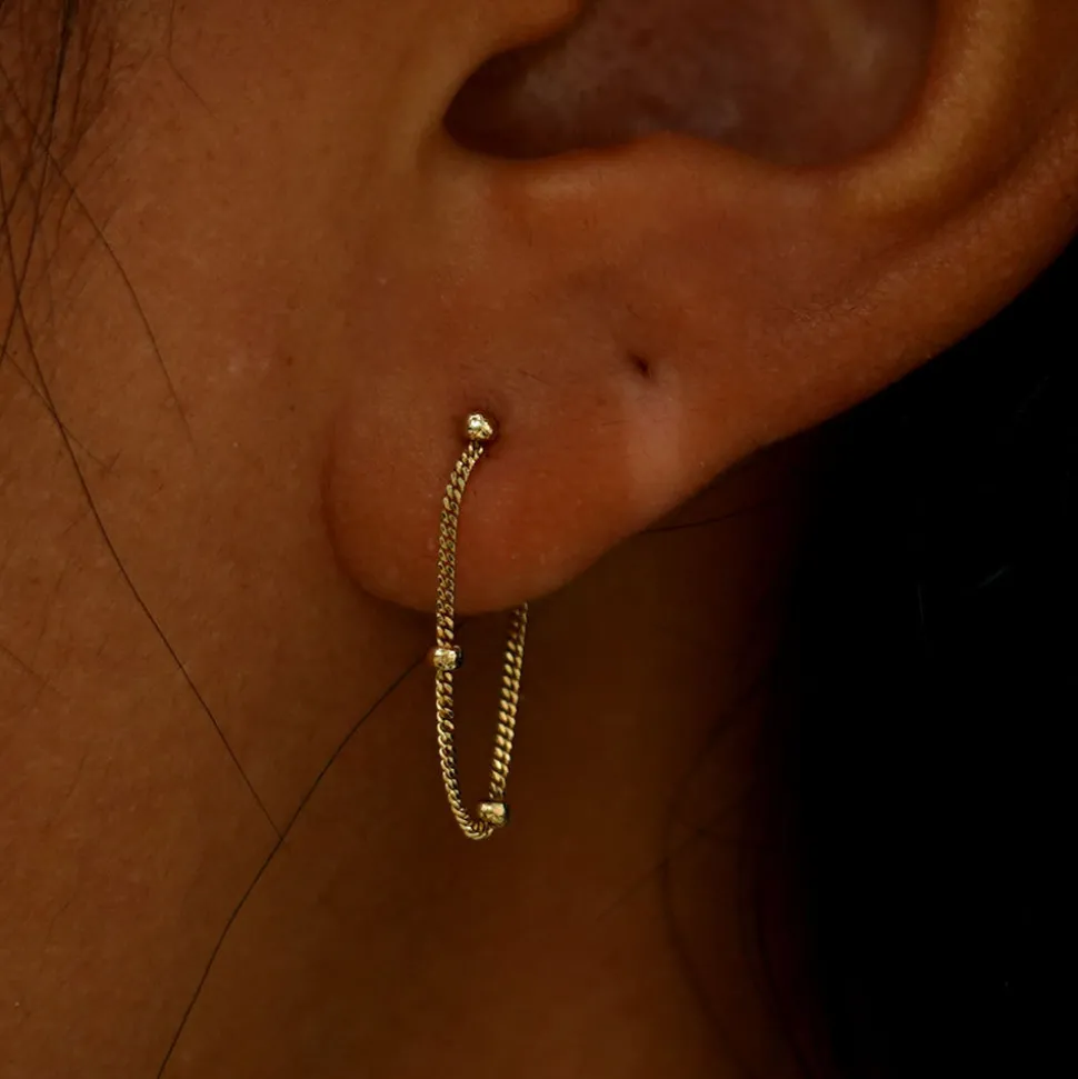 Beaded Essential Chain Loop Earring