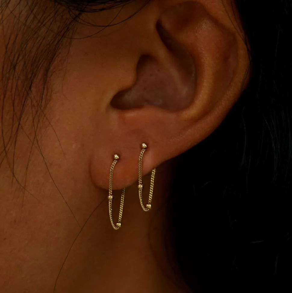 Beaded Essential Chain Loop Earring