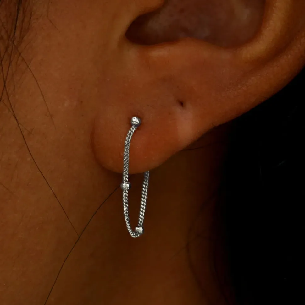 Beaded Essential Chain Loop Earring