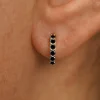 Black Diamond Huggie Hoop