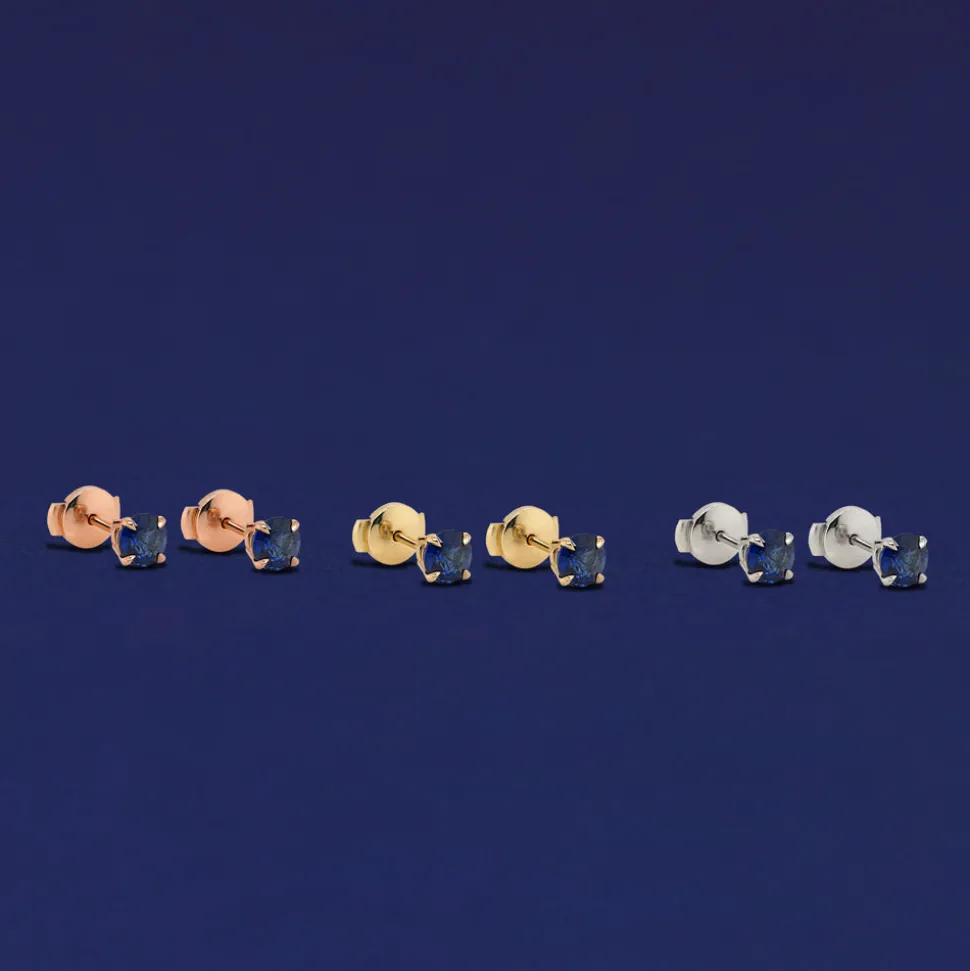 Blue Sapphire Pressure Lock Earring