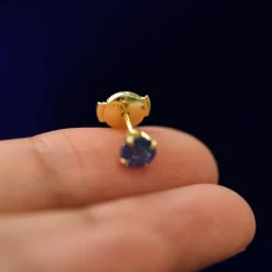 Blue Sapphire Pressure Lock Earring