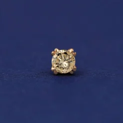 Champagne Diamond Flatback Piercing