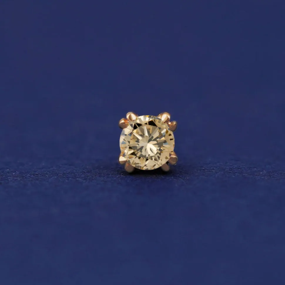 Champagne Diamond Flatback Piercing