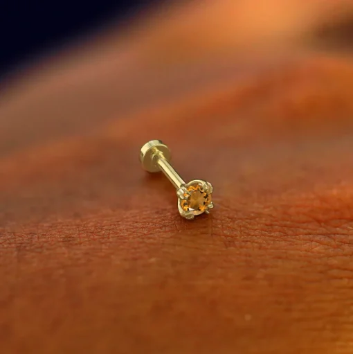 Citrine Flatback Piercing