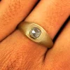 Cushion Salt and Pepper Diamond Signet Ring