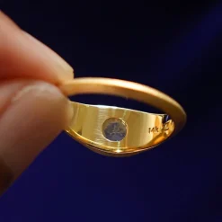 Cushion Salt and Pepper Diamond Signet Ring