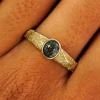 Dark Green Sapphire Pine Ring