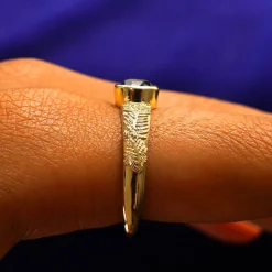 Dark Green Sapphire Pine Ring
