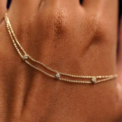 3 Diamond Cable Bracelet