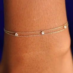 3 Diamond Cable Bracelet