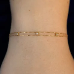 3 Diamond Cable Bracelet