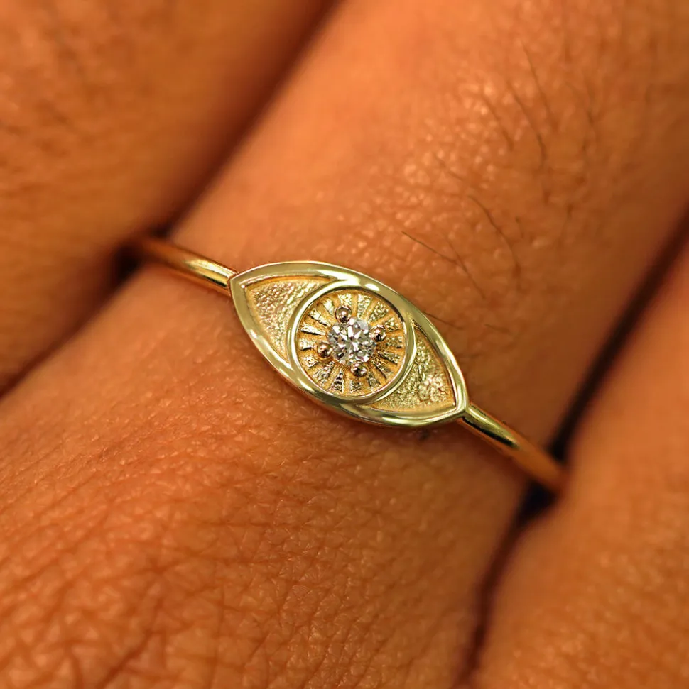 Diamond Evil Eye Ring