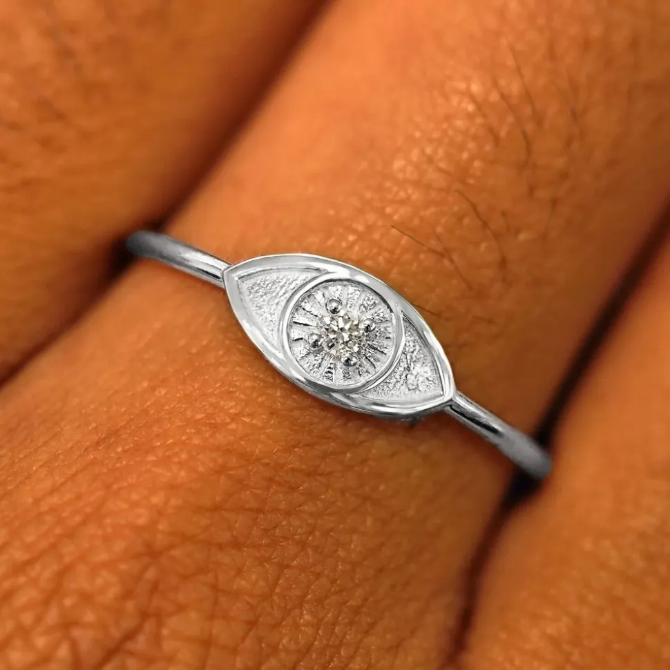 Diamond Evil Eye Ring