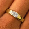 Emerald Cut Lab Diamond Signet Ring