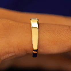 Emerald Cut Lab Diamond Signet Ring