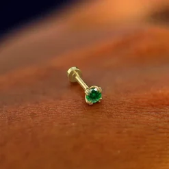 Emerald Flatback Piercing