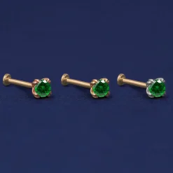 Emerald Flatback Piercing