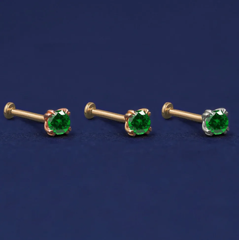 Emerald Flatback Piercing