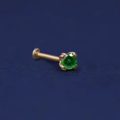Emerald Flatback Piercing