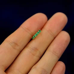 Emerald Huggie Hoop