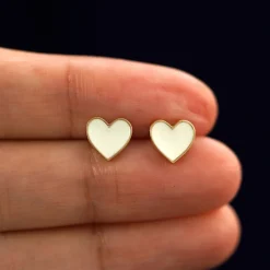 Enamel Heart Earring