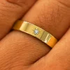 Engraved Star Diamond Band