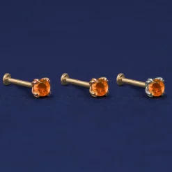 Fire Opal Flatback Piercing