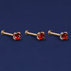 Garnet Flatback Piercing