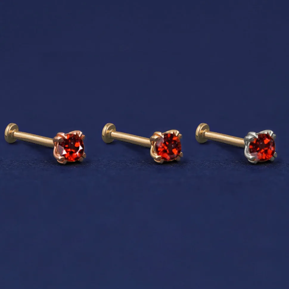 Garnet Flatback Piercing