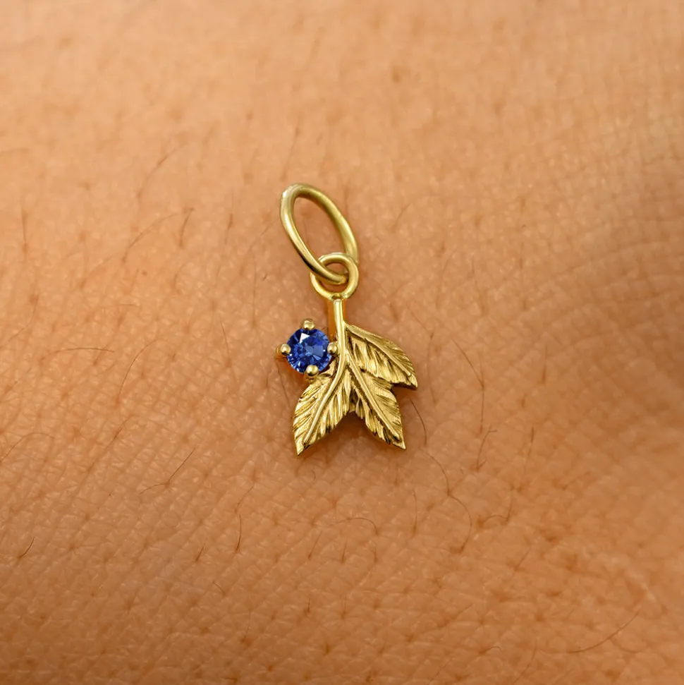Gemstone 3 Leaves Charm