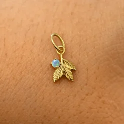Gemstone 3 Leaves Charm