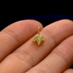 Gemstone 3 Leaves Earring