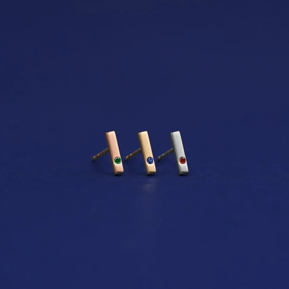 Gemstone Bar Earring