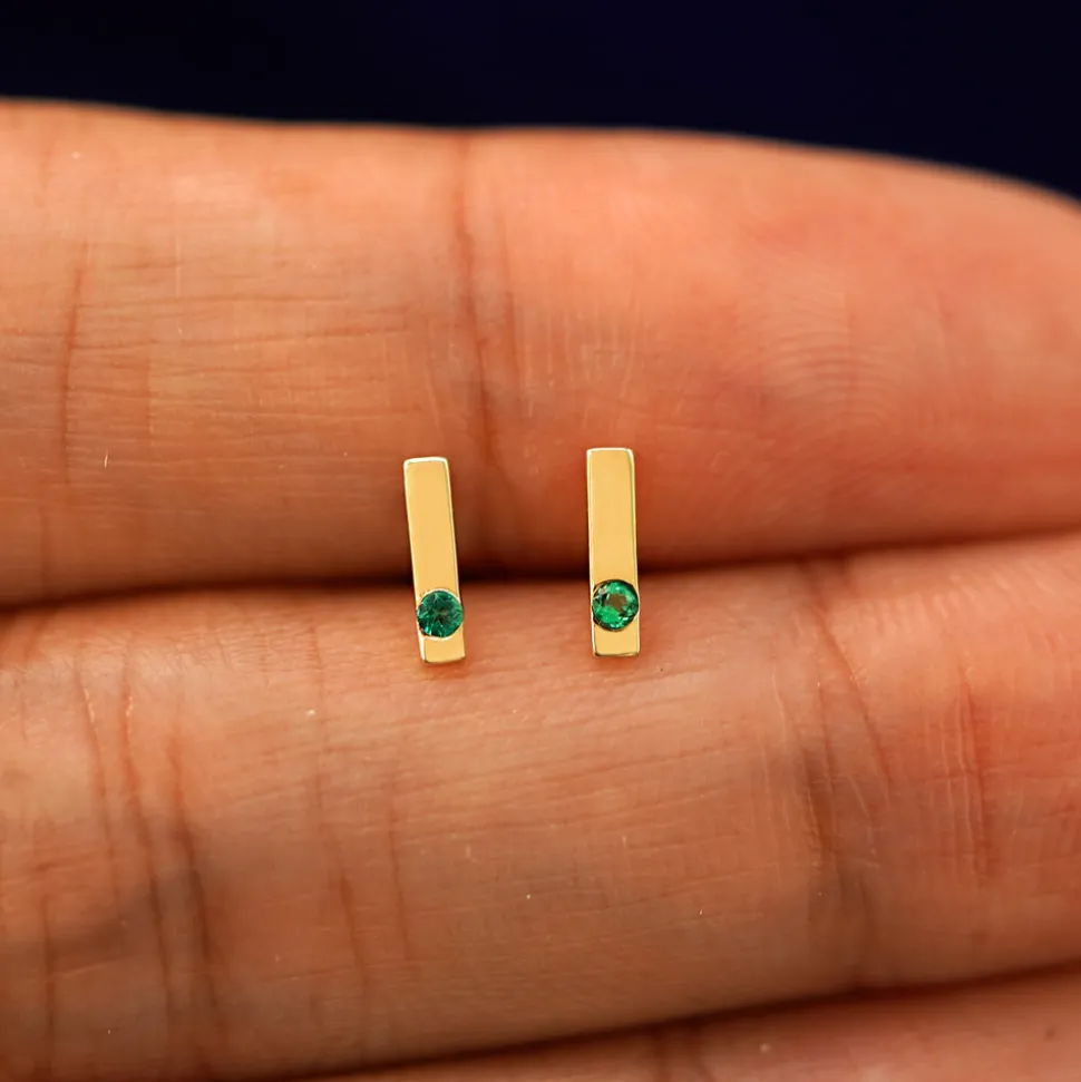 Gemstone Bar Earring
