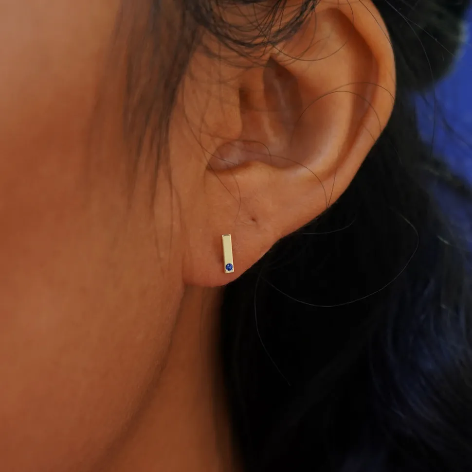 Gemstone Bar Earring