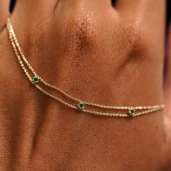 3 Gemstone Cable Bracelet