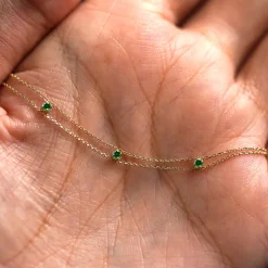 3 Gemstone Cable Bracelet
