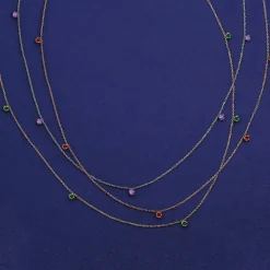 5 Gemstone Cable Necklace