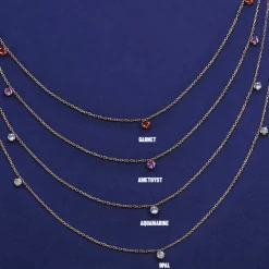 3 Gemstone Cable Necklace