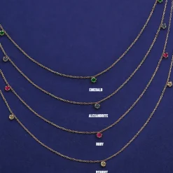 3 Gemstone Cable Necklace