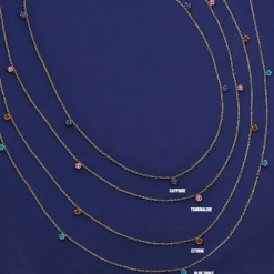 5 Gemstone Cable Necklace