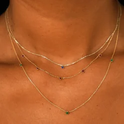 5 Gemstone Cable Necklace